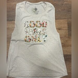 Club Pilates Good Vibes Only Floral Tank Top - Cream - M